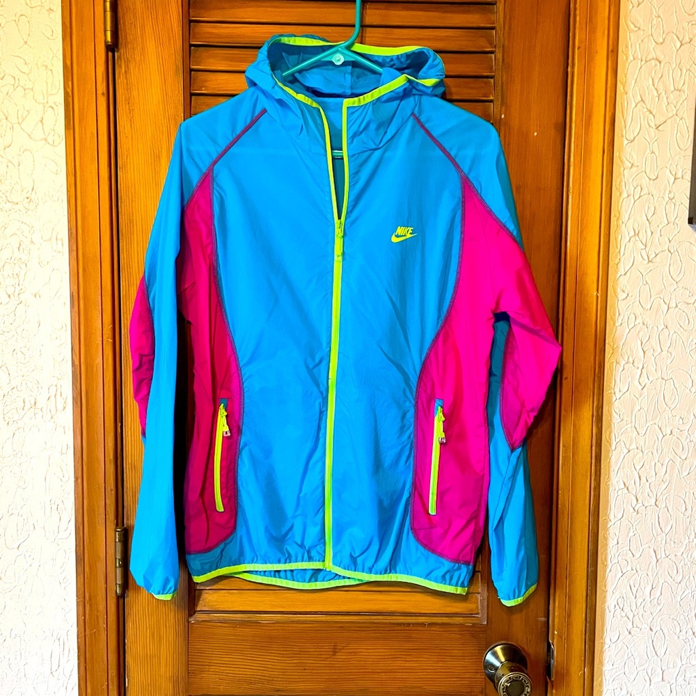 Neon Nike windbreaker/rain jacket